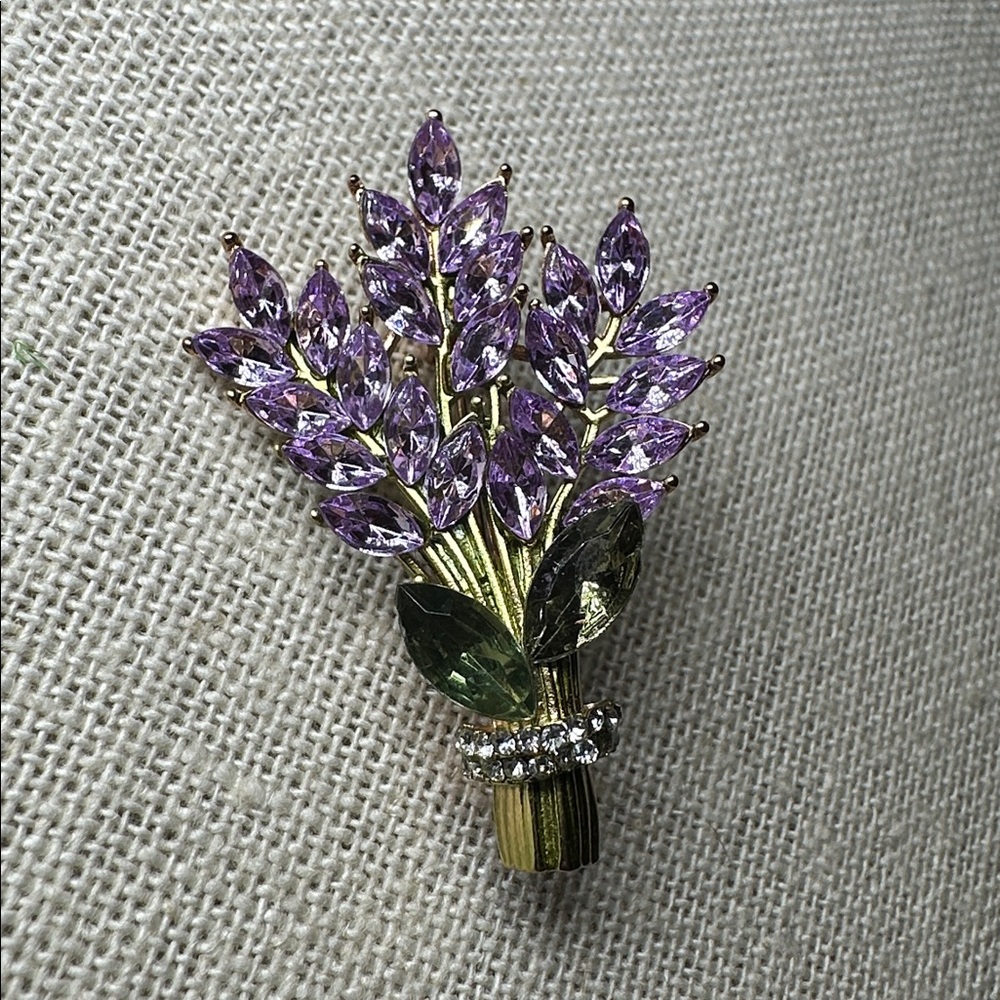 🧡 Purple and Gold Floral Brooch 🧡